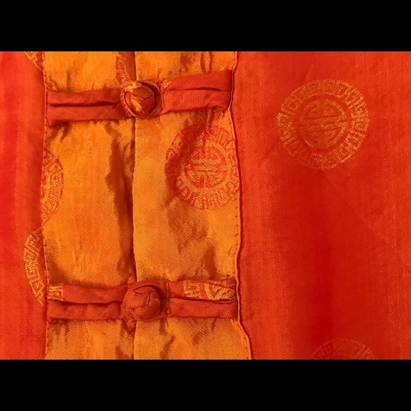 Asian style silk blouse sz L/XL - Picture 5 of 8